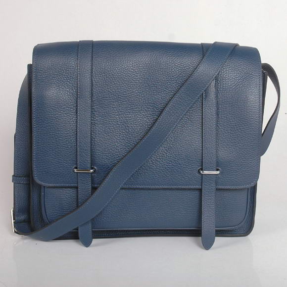 H92111 Hermes Steve 35CM Borsa Clemence in pelle scuro Blu